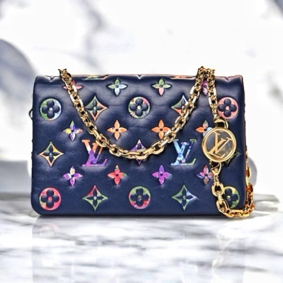 Louis Vuitton Handbags - Louis Vuitton Multicolor Lambskin Embossed Monogram LV Garden l Coussin Navy